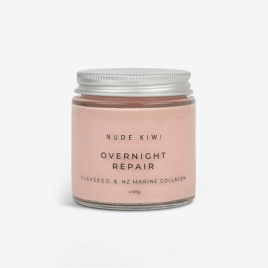 The Nude Kiwi Overnight Repair cream in its jar on a blank background