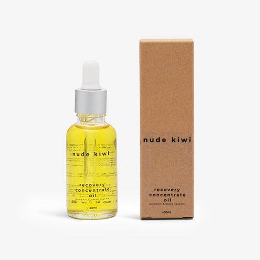 The Nude Kiwi Recovery Concentrate Oil on a blank background