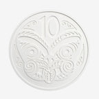 The One Lane Bridge 10 Cent Retro Coin on a blank background