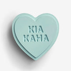 The One Lane Bridge "Kia Kaha" Sweet Heart in blue on a blank background