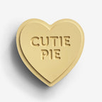 The One Lane Bridge "Cutie Pie" Sweet Heart in yellow on a blank background