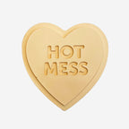 The One Lane Bridge "Hot Mess" Unsweet Heart in orange on a blank background