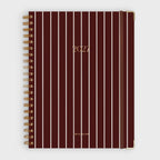 2027 A4 Academic Vertical Planner | Merlot Pinstripe