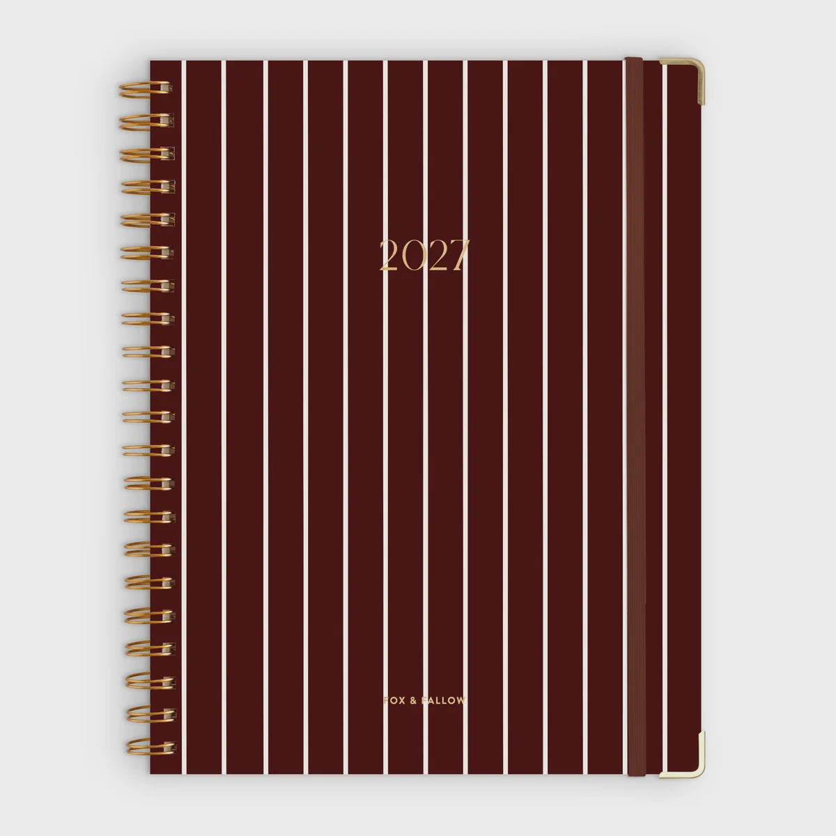 2027 A4 Academic Vertical Planner | Merlot Pinstripe