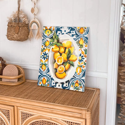 Paint Like Frida Amalfi Lemons on a side board