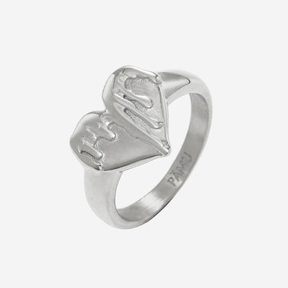 The PĀMU Aphrodite Ring in Silver on a blank background