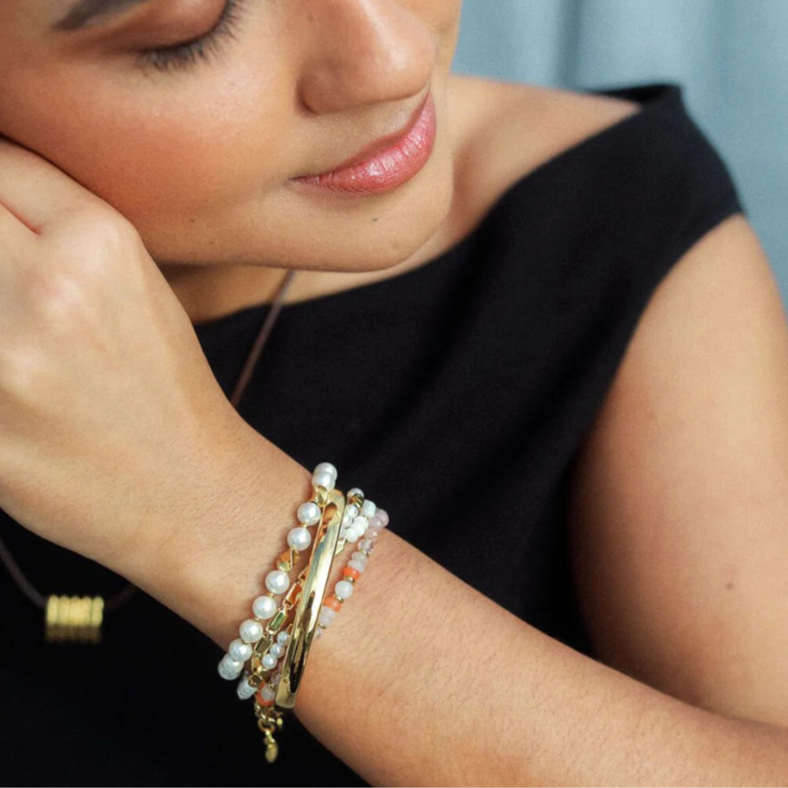 Precious Stones + Chain Bracelet