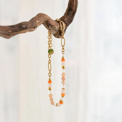 Precious Stones + Chain Bracelet