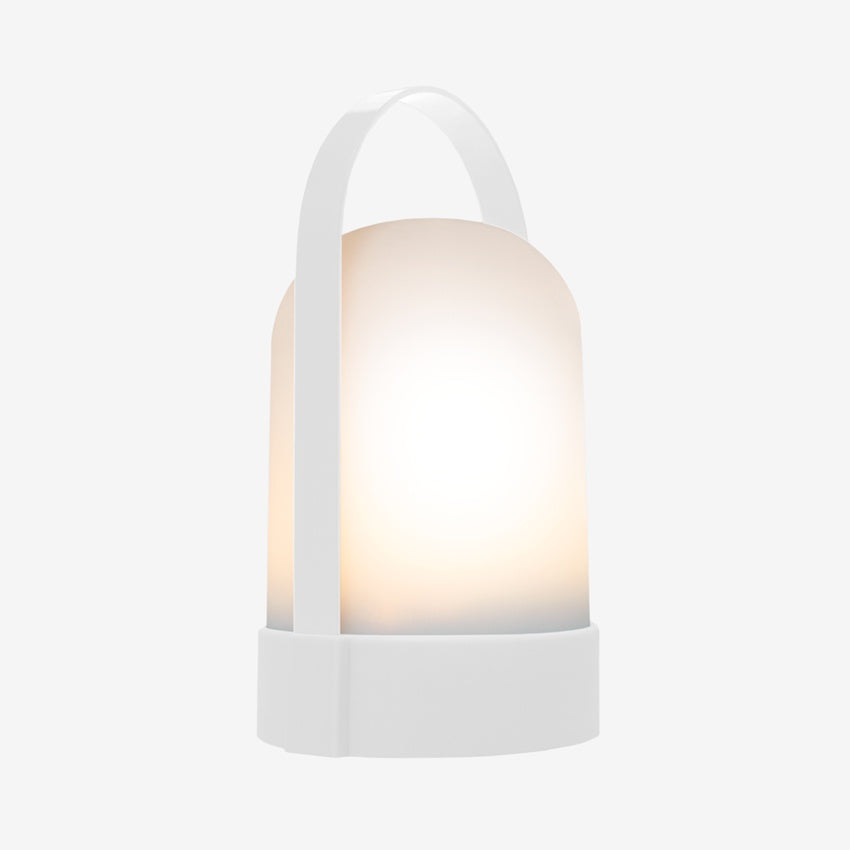 The Remember URI Lamp in Pure on a grey background