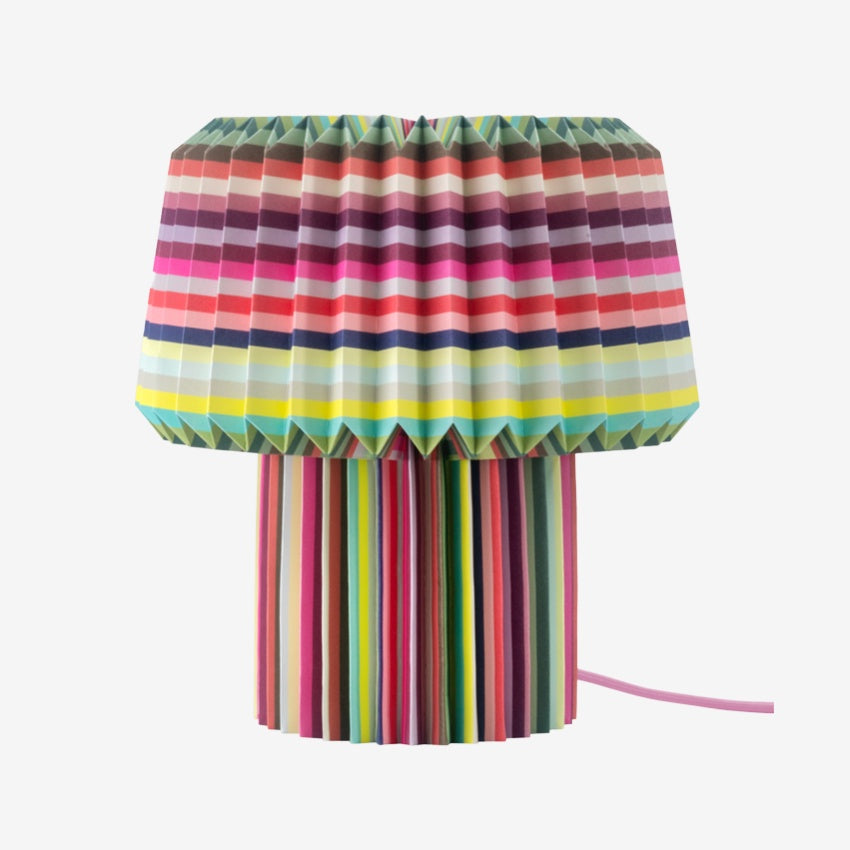 The Remember Paper Lamp in Anna Loops print on a blank background