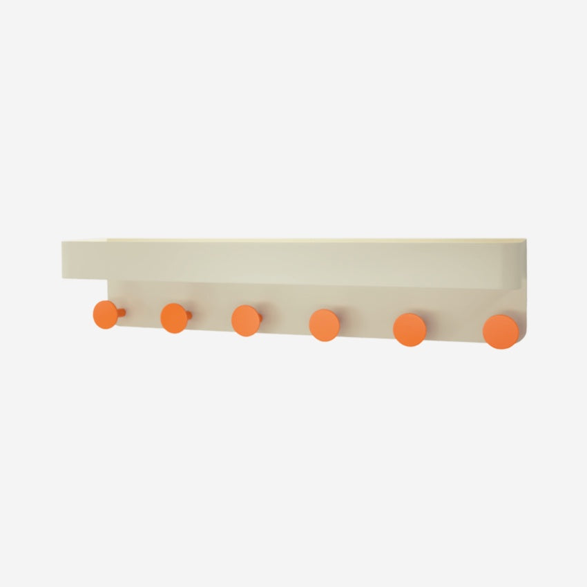 The Remember Wall Coat Rack in Cream on a blank background