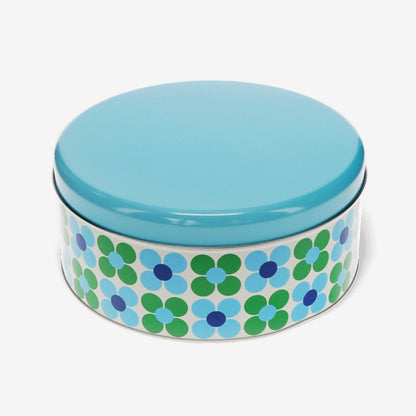 Cake Storage Tin | Blue & Green Daisy