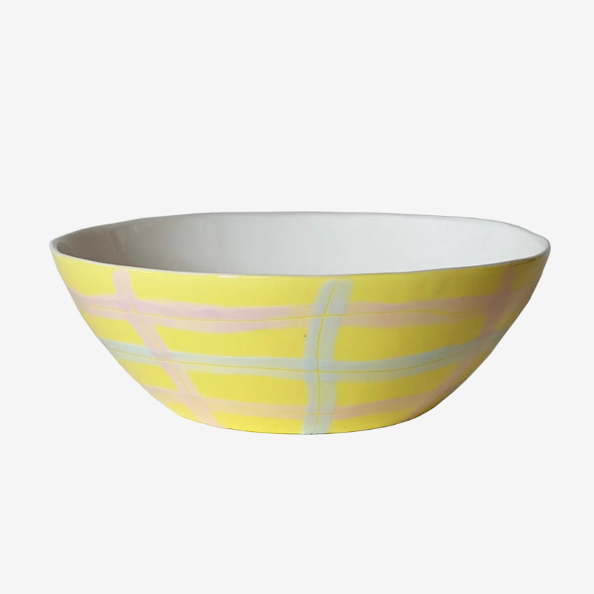 The Ruthie Frank Medium Tartan Bowl on a blank background