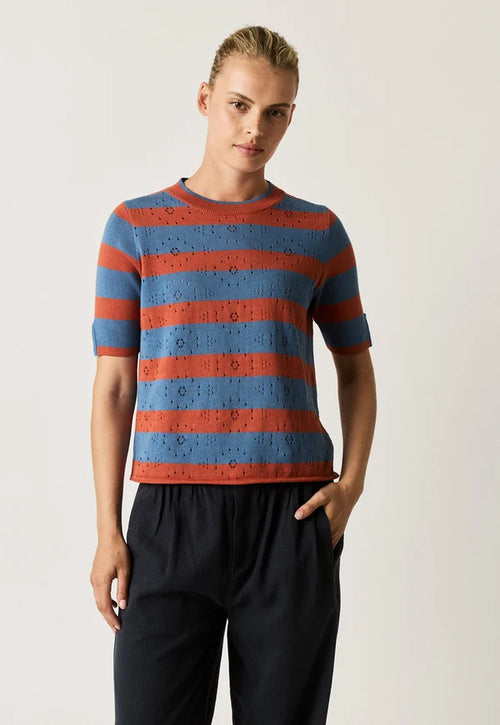 Rana Knit Tee | Terracotta Striped