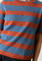 Rana Knit Tee | Terracotta Striped