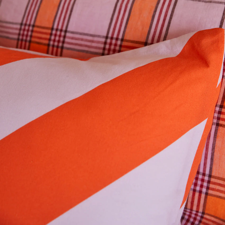 A close up of the Sage x Clare Clarice Cotton Pillowcase