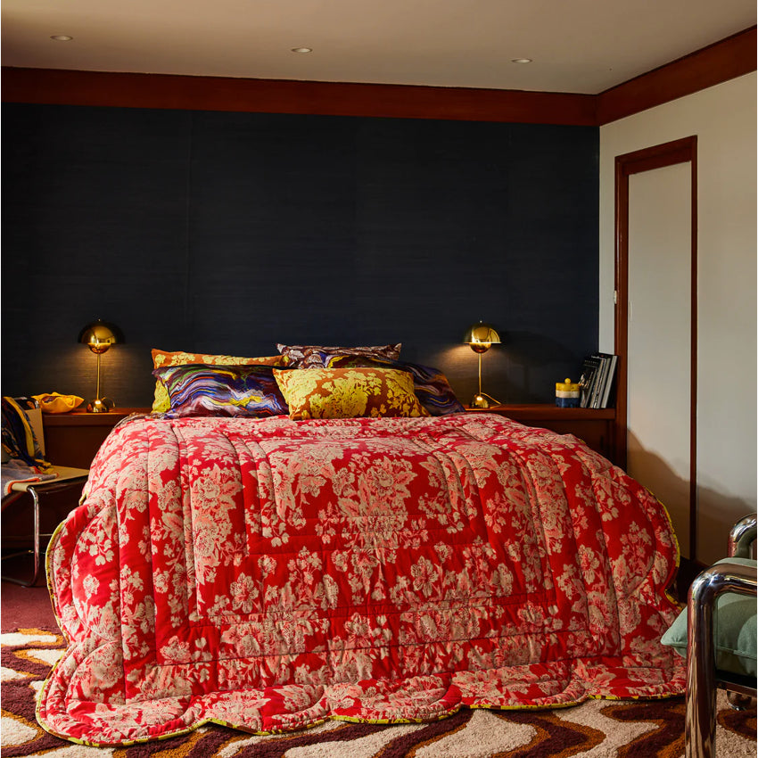 Hazel Scalloped Velvet Bedcover