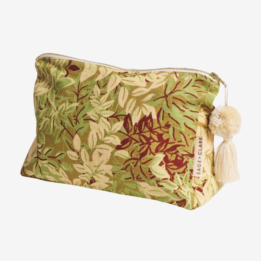 Sage x Clare Alka Cosmetic Bag on a blank background