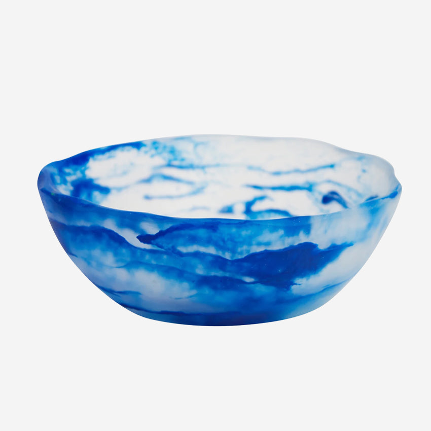 A Sage x Clare Billie Bowl in Lapis on a blank background.