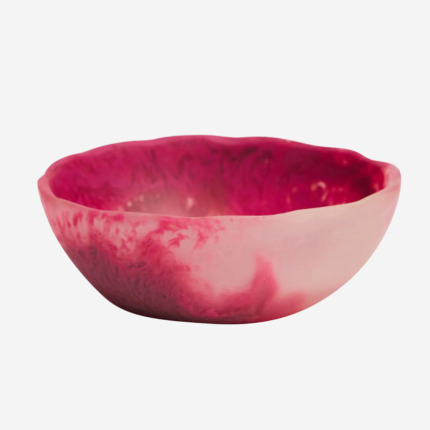 A Sage x Clare Billie Bowl in Rhubarb on a blank background.