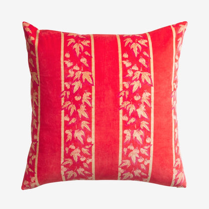 Agata Velvet Cushion | Vermillion
