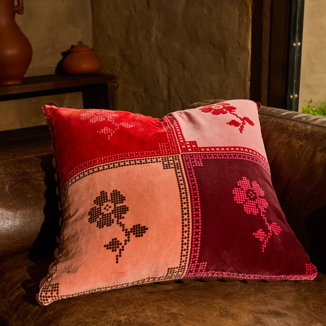 Bonny Reversible Velvet Cushion | Sienna