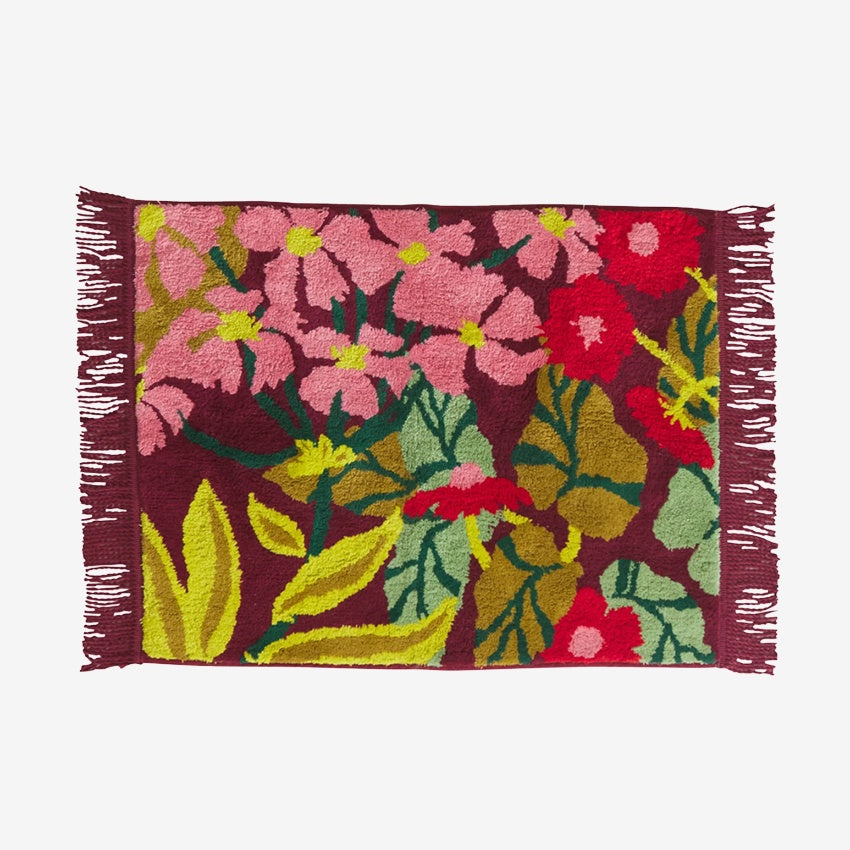 The Sage x Clare Genevieve Bath Mat in Mahogany on a blank background