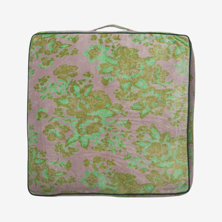 Hazel Velvet Floor Cushion | Mink Grey