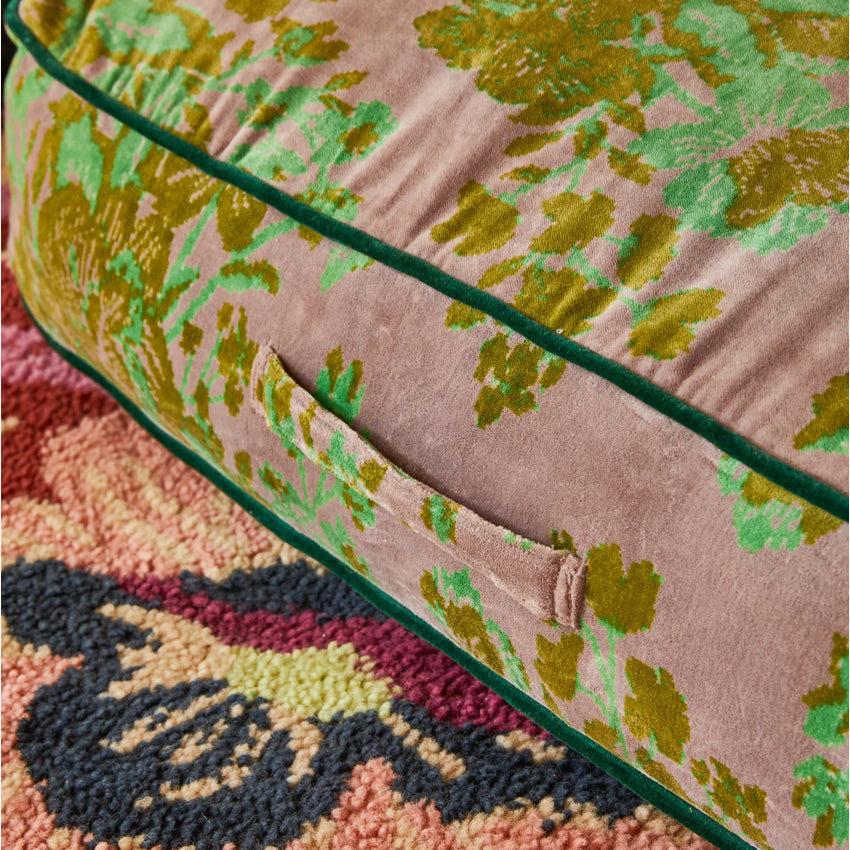 Hazel Velvet Floor Cushion | Mink Grey