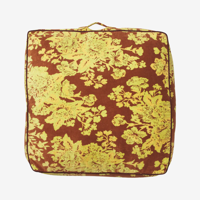 Hazel Velvet Floor Cushion | Russet