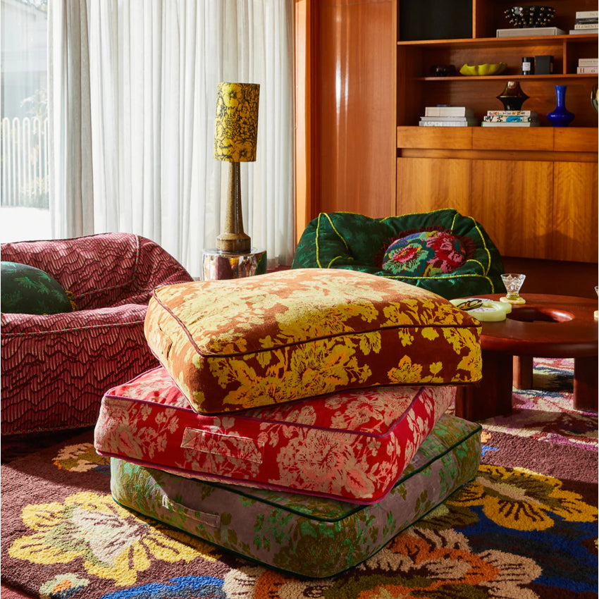 Hazel Velvet Floor Cushion | Russet
