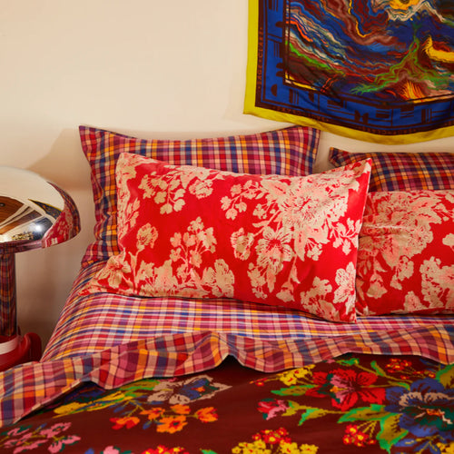 Hazel Velvet Pillowcase | Vermillion