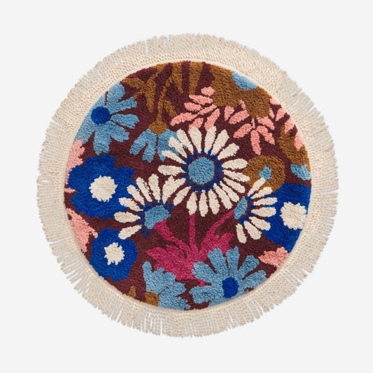 The Sage x Clare Joti Round Bath Mat on a blank background