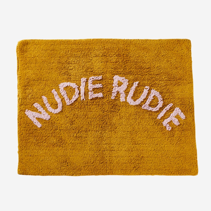 The Sage x Clare Nudie Rudie Bath Mat in Pear on a blank background