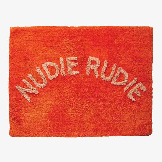 The Sage x Clare Nudie Rudie Bathmat in Tangerine on a blank background