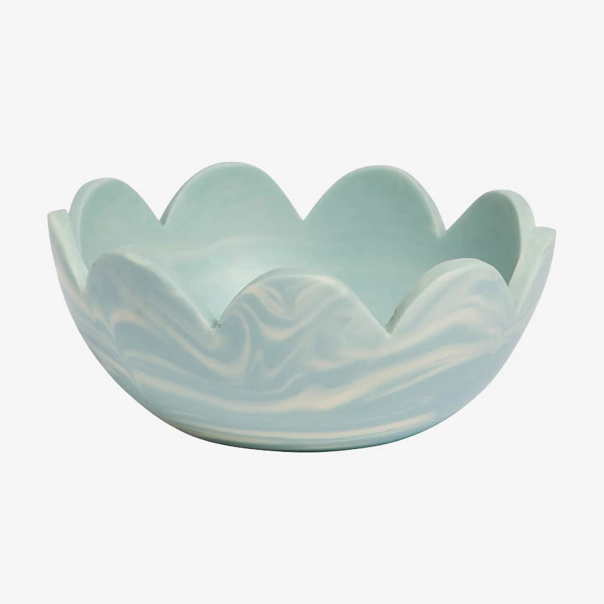 The Sage x Clare Petal Bowl in Cloud on a blank background
