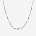 The Silver Linings Collective Cleo Necklace in Silver on a blank background