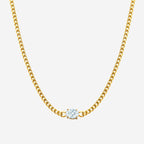 The Silver Linings Collective Cleo Necklace in Gold on a blank background