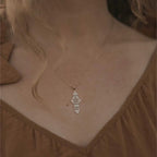 The Silver Linings Collective Florence Necklace in Silver on a model