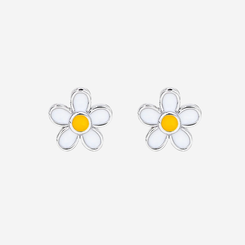 The Silver Linings Collective Daisy Kids Earrings on a blank background