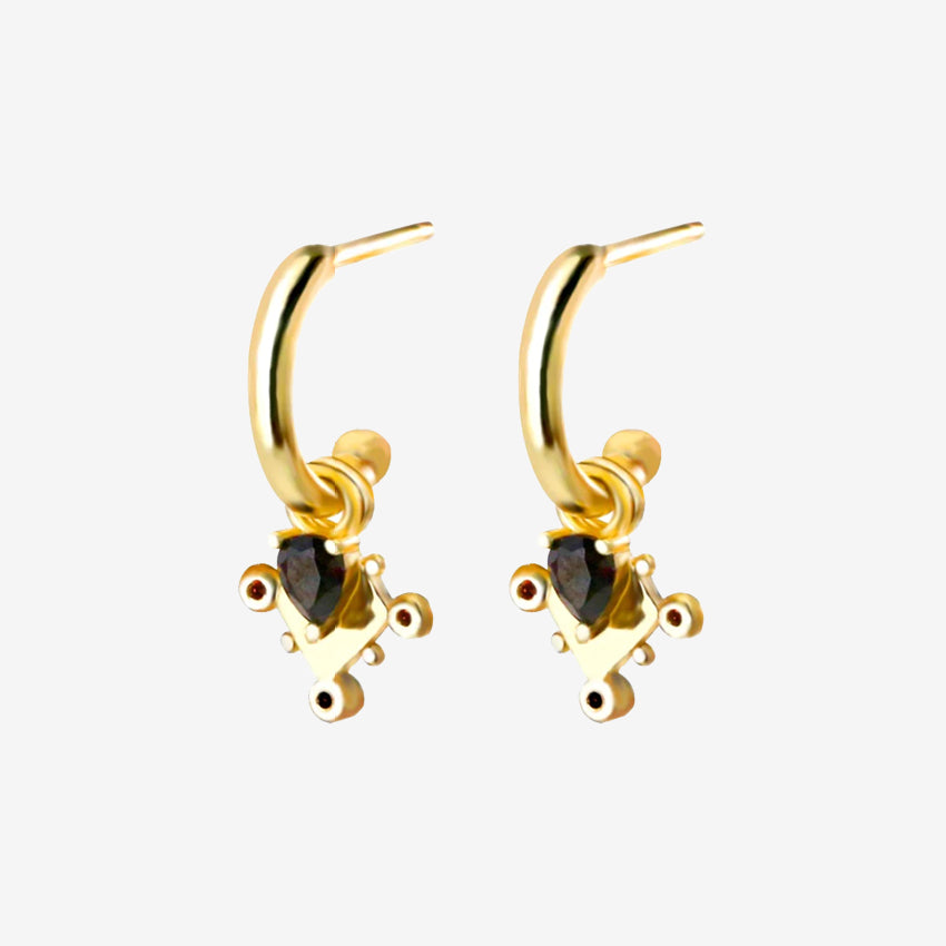 The Silver Linings Collective Monarchy Hoops in Gold on a blank background