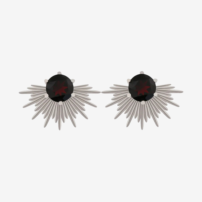The Silver Linings Collective Solace Earrings in Silver on a blank background