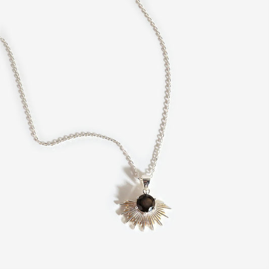 The Silver Linings Collective Solace Necklace in Silver on a blank background