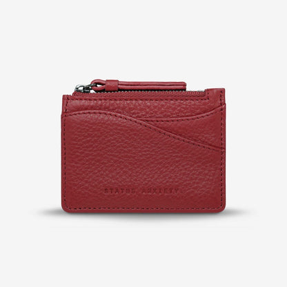 The Status Anxiety Hearts Still Beating Wallet in Rouge on a grey background