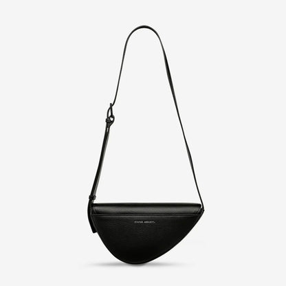 The back of the Status Anxiety Ethereal Bag in Black on a blank background