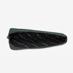 The inside of the Status Anxiety Left Behind Wallet in Teal on a blank background