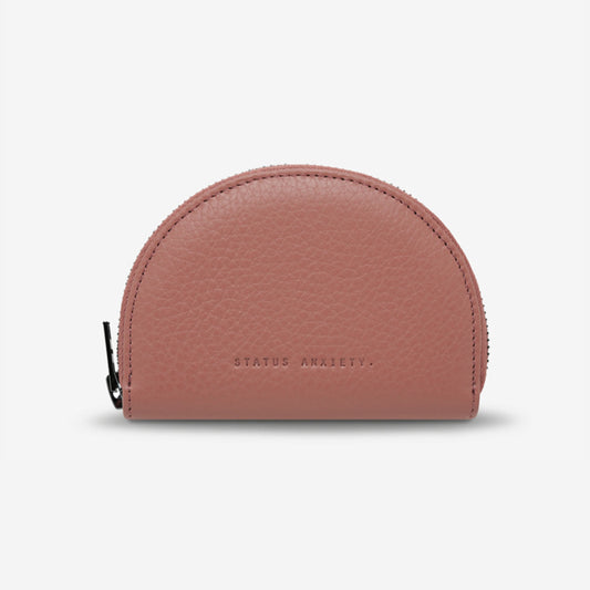 The Status Anxiety Lucid Wallet in Dusty Rose on a blank background