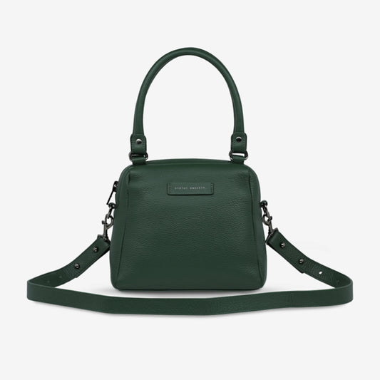 The Status Anxiety Mini Mountains Bag in Green in blank background