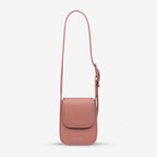 The Status Anxiety Perplex Bag in Dusty Rose on a blank background