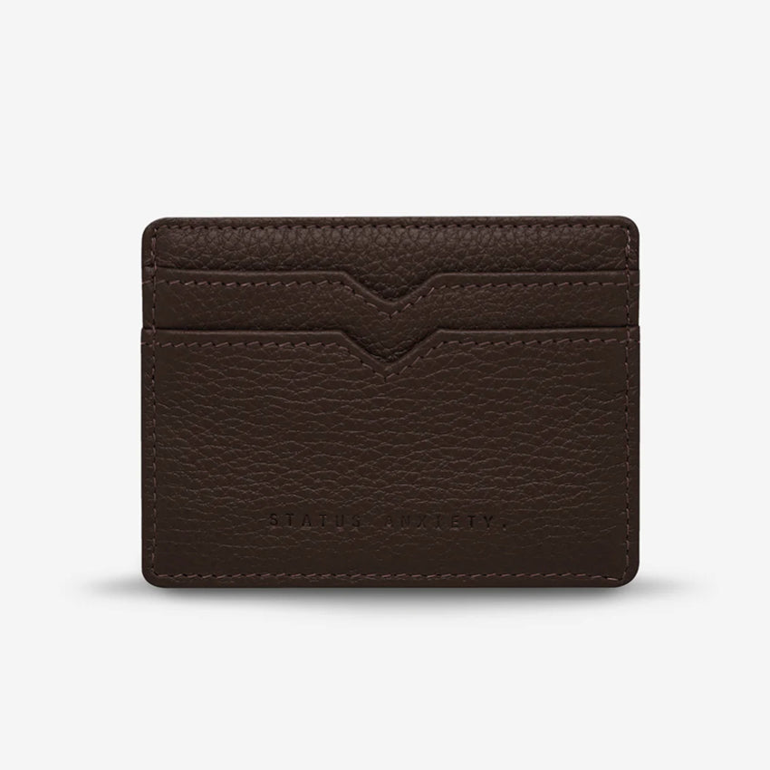 The Status Anxiety Together For Now Wallet in Cocoa on a blank background